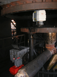 Cabeçote Laser no fundo de um tambor de coque