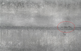 Rachadura na solda do vaso